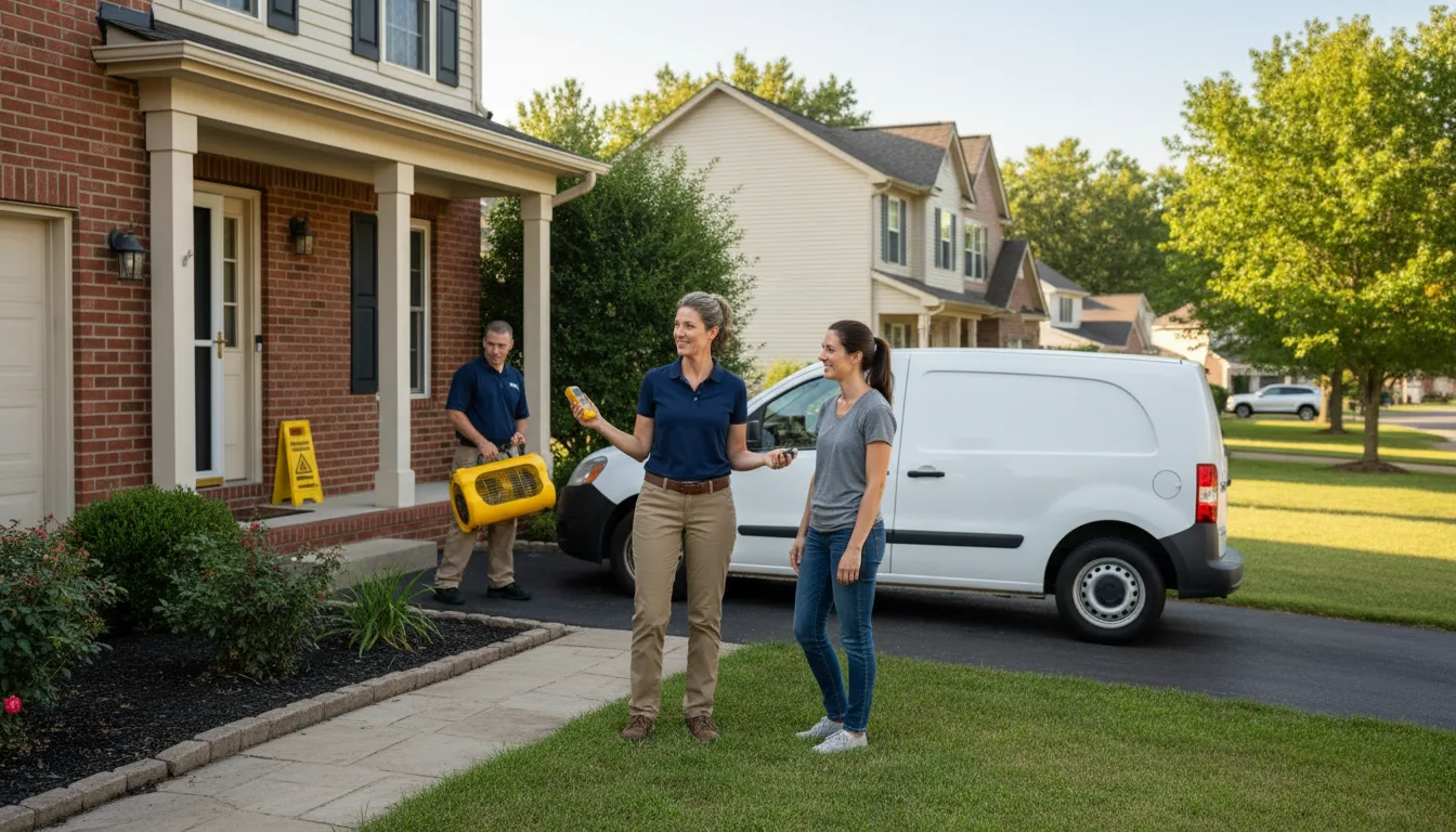 Residential water damage restoration in East Prospect, PA